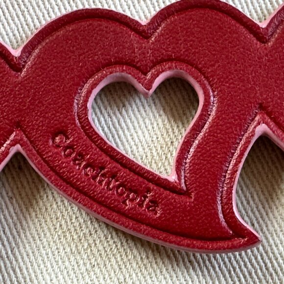 COACH COACHTOPIA HEART CORD HOLDER UPCRAFTED LEATHER+DUST BAG&BOX:NWT 1941 RED - Picture 4 of 16